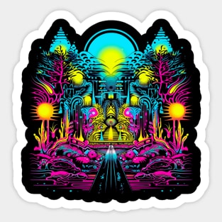 Neon Paradise Color Funny Sticker